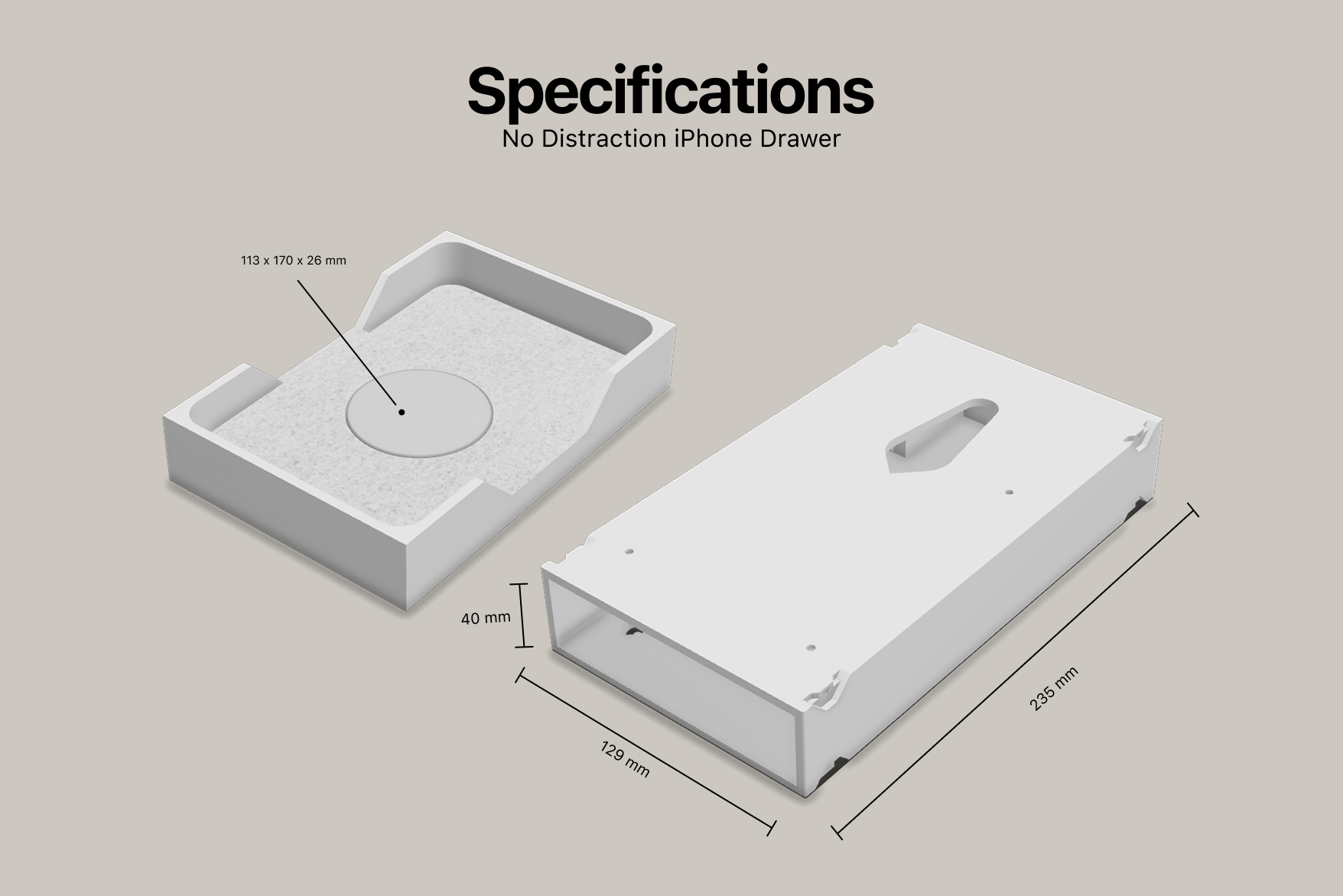 No Distraction iPhone Drawer Dock